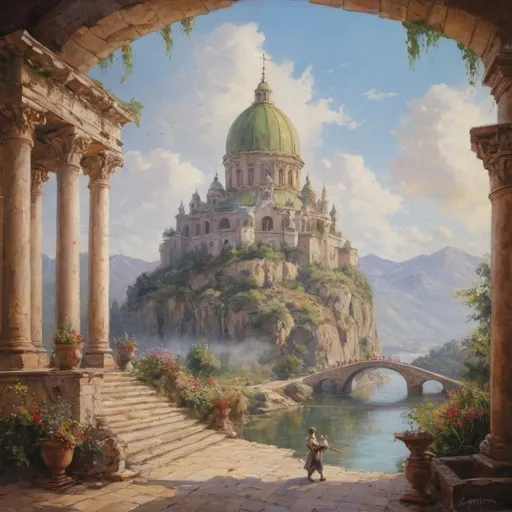 Prompt: Conquering the world with peace, victory of truth, peace, real, vivid images, relaxing and imaginative atmosphere, oil painting, beautiful architecture, happiness