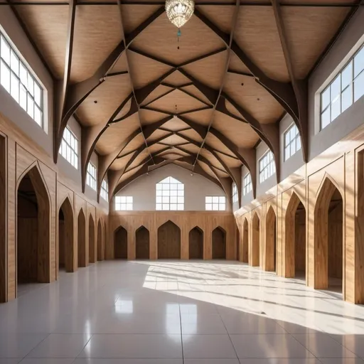 Prompt: Designing a workshop and production shed for startup teams in the Iranian Islamic Architecture Science and Technology Park in Hamedan, considering the symbols of Iranian Islamic