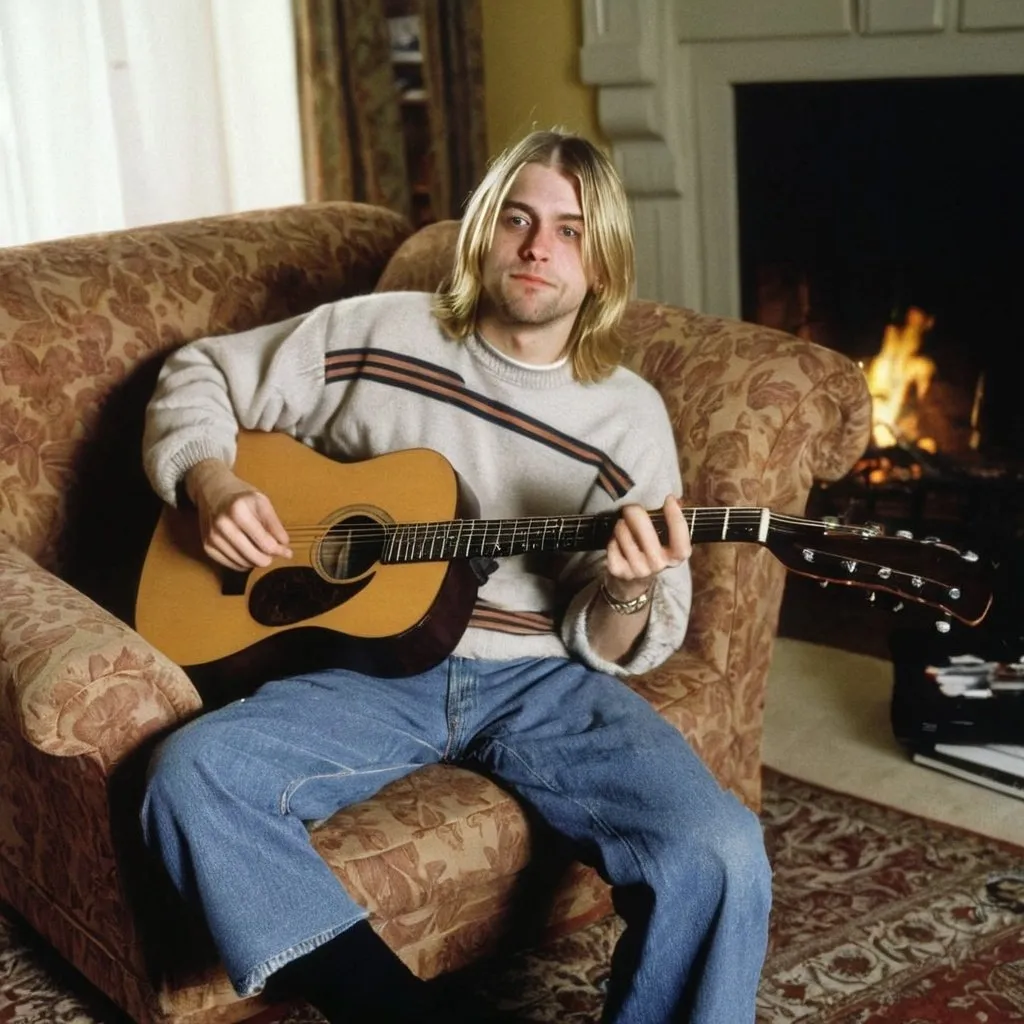 Prompt: Kurt Cobain at home