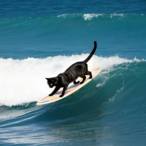 Prompt: Cat surfing in Indian Ocean