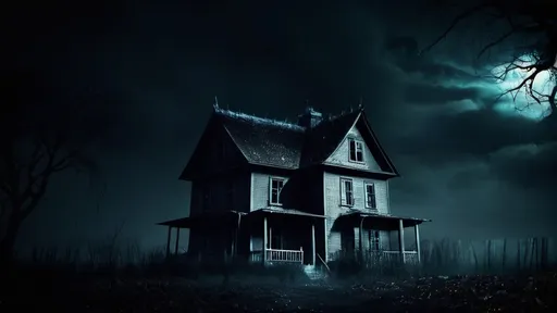 Prompt: A house in the darkness of the night, scary