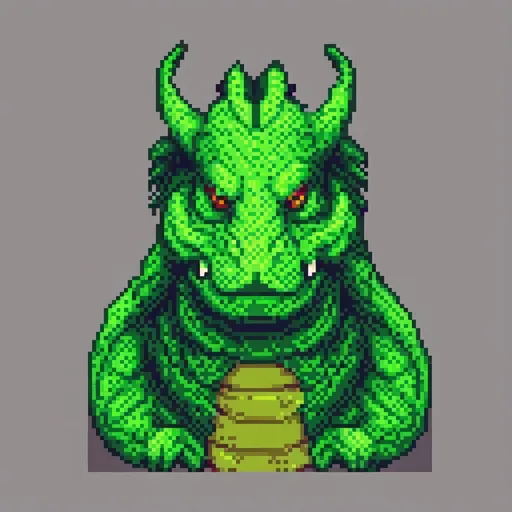 Prompt: Green dragon with a badass look portrait 