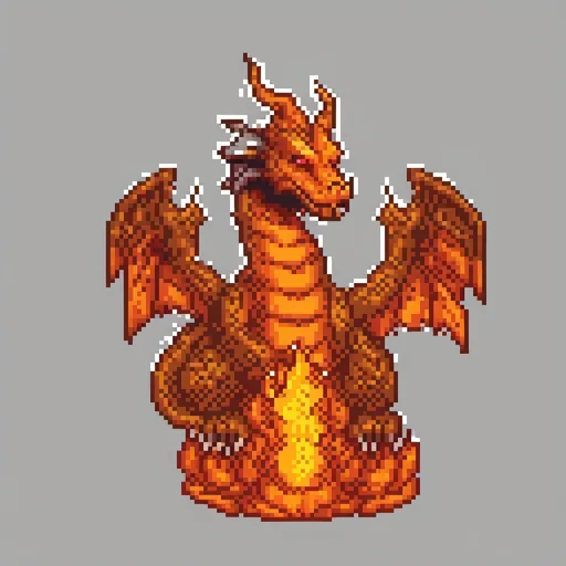 Prompt: Bronze dragon within fire portrait 