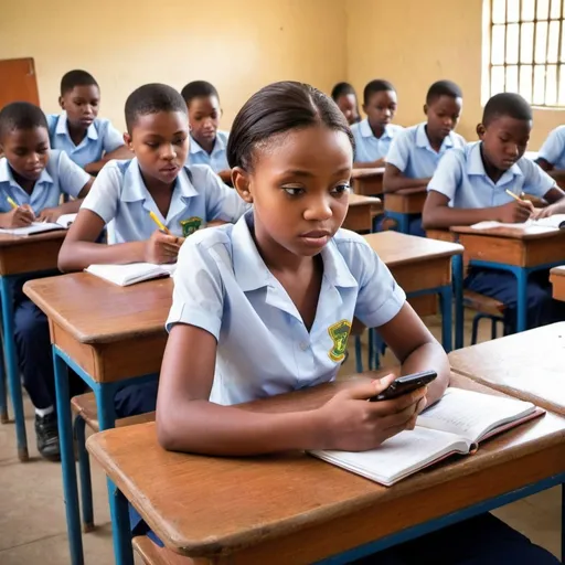 Prompt: Create  graphical design for an advert using the following information:

"Beyond Bans: Transforming Cellphones from Distractions to Educational Tools"

Picture this: It's a typical day at Sunshine Secondary School in Lagos. Students are sneaking peeks at their phones during lessons. Teachers are struggling to keep attention. The head of school is overwhelmed with cyberbullying reports.

Sound familiar?

In today's connected world, a clear cellphone policy is no longer optional – it's essential.

At Lively Stones... Educational Consultancy, we specialize in crafting customized digital policies for secondary schools. Our experts will help you:

• Balance educational benefits with potential distractions
• Address cybersecurity and online safety concerns
• Empower teachers with effective management strategies
• Stay compliant with evolving regulations

Don't let technology challenges disrupt your students' education. Let's work together to create a cellphone policy that enhances learning and prepares your school for the future.
Contact Lively Stones... Educational Consultancy, Owerri today for a free consultation!
Email: consultlivelystones@gmail.com
Phone: 090-1515-5175
Empowering Nigerian schools in the digital era."

