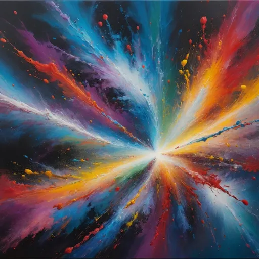 Prompt: create your definition of the quantum realm with a painting
represent color with sound and make it loud