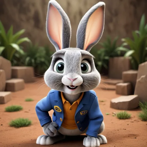 Prompt: 5.	Rex the Rabbit:
o	Strength: Speed and Agility
o	Role: Rex is quick and agile, able to act fast in emergencies and help others in need.   Rex the Rabbit

Appearance: Rex is a sleek, grey rabbit with large, expressive eyes and a perpetual twinkle of excitement. His ears are always perked, ready to catch the faintest of sounds.

Strengths: Speed and Agility

Role: Quick and nimble, Rex dashes through the village, always ready to lend a hand or a paw. Whether someone needs a quick errand run, a timely rescue, or just a burst of energy, Rex is your rabbit.

Personality: Rex is cheerful, optimistic, and ever-so-curious. He loves exploring new places and meeting new friends, always eager to share stories of his speedy adventures.

Backstory: Rex once saved the village from a fire by alerting everyone in record time, using his swift legs to dart from house to house, ensuring everyone got out safely. Since then, he’s been the village’s unofficial “Emergency Rabbit.”

Catchphrase: "Speedy help is always the best help!"
