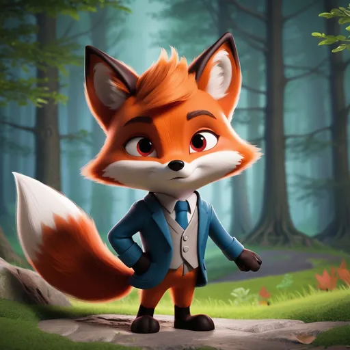 Prompt: Finn the Fox

Appearance: Finn is a sleek, red fox with a bushy tail and bright, alert eyes. He often has a thoughtful expression, as if he’s always one step ahead.

Strengths: Cleverness and Strategy

Role: The village’s master planner, Finn always devises the best strategies to solve problems. He’s the brain behind most of the village’s successful initiatives.

Personality: Intelligent, cunning, and resourceful. Finn loves puzzles and challenges, always looking for the most efficient solution.

Backstory: Finn once outwitted a group of wolves trying to raid the village, setting up clever traps and leading the wolves away safely.

Catchphrase: "There's always a way."