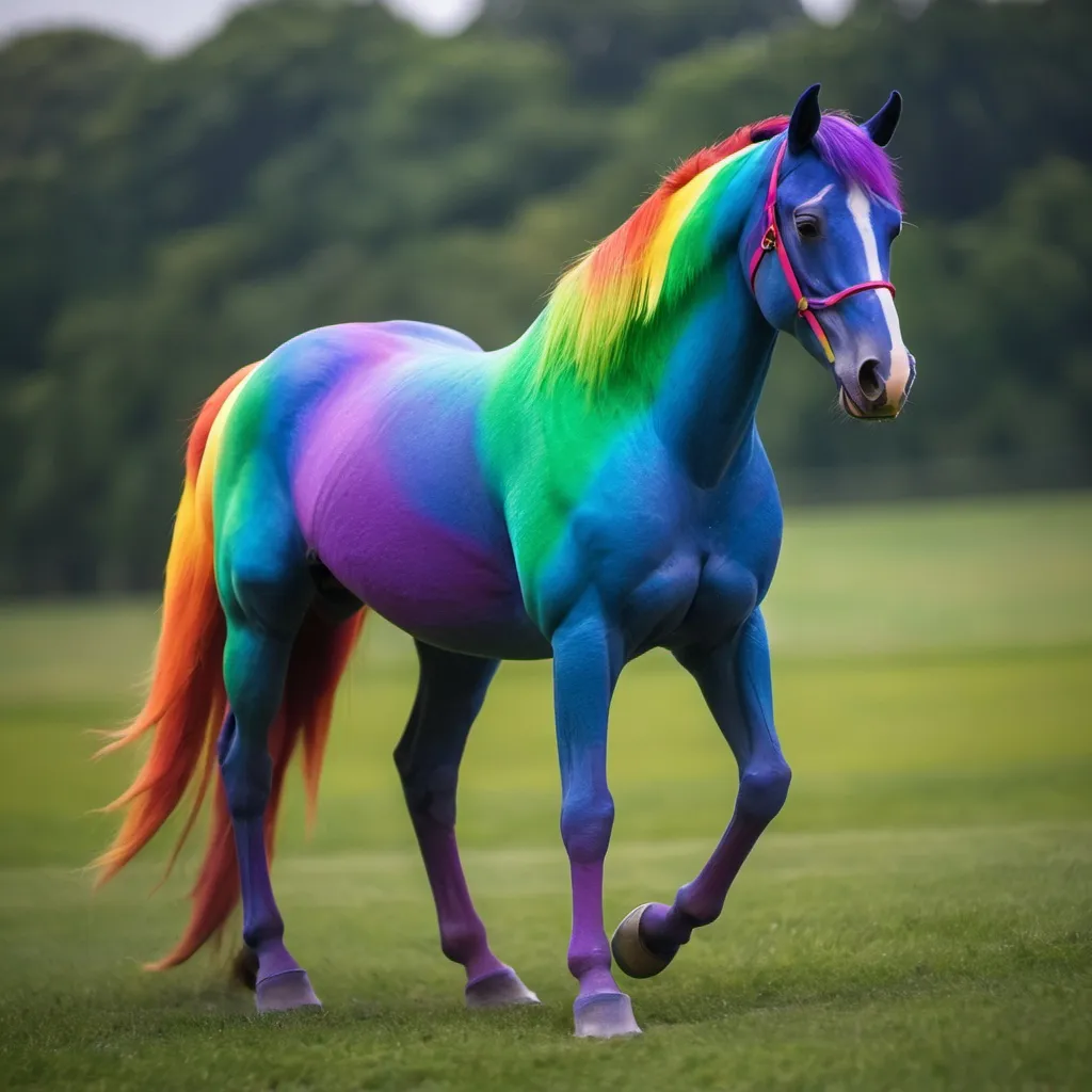 Prompt: A rainbow horse