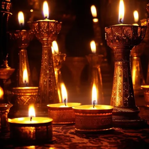 Prompt: There can never be too many candles burning in the palace of the king.