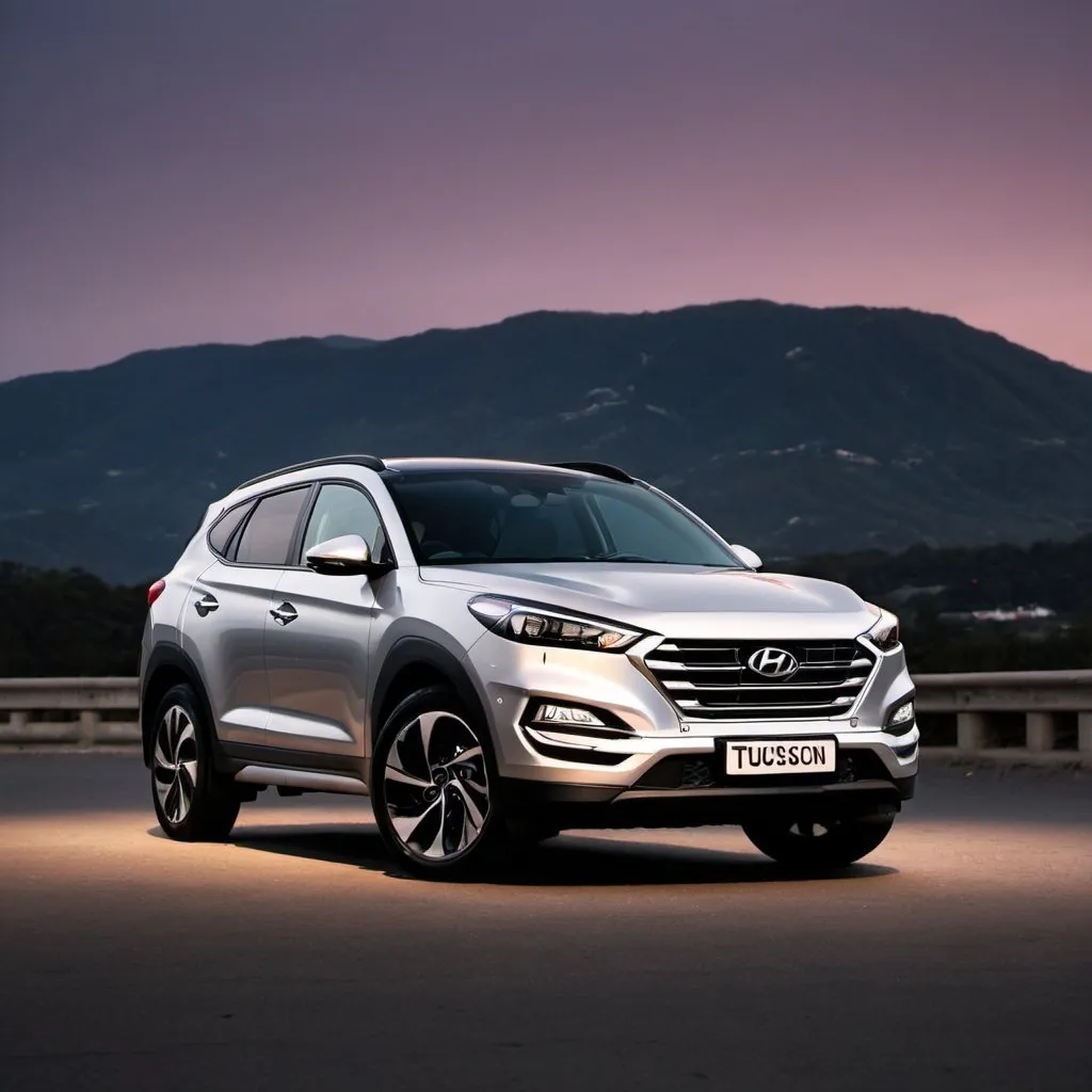 Prompt: HYUNDAI TUCSON IN DUSK LIGHT