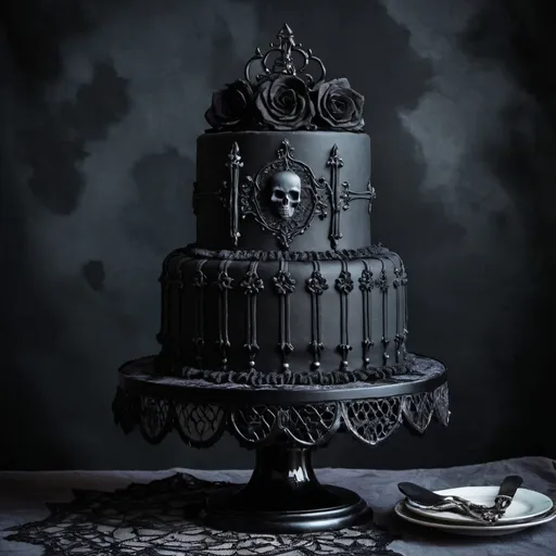 Prompt: a gothic cake