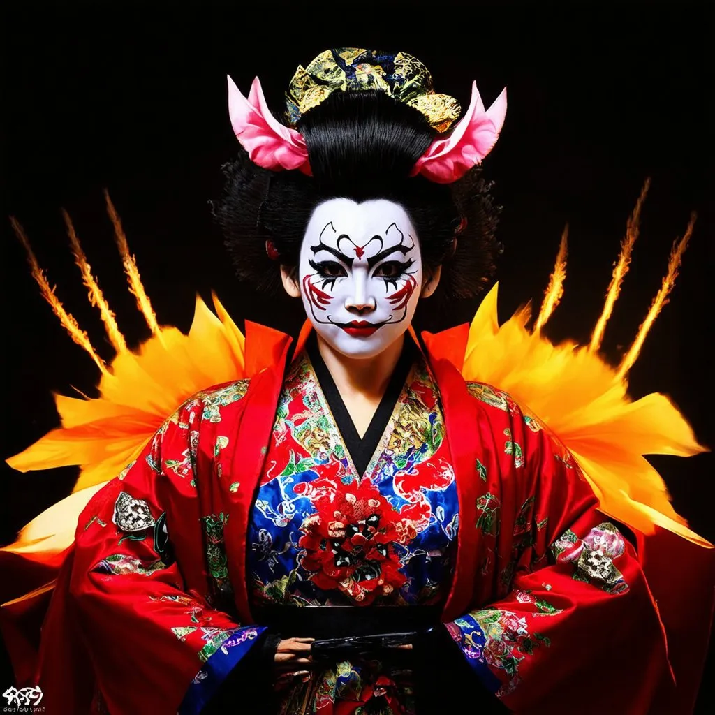 Prompt: " Demonic Kabuki "
