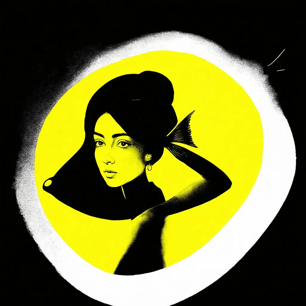 Prompt: #abstract #black #dali #fish #girl #portrait #surreal #varo #yellow
