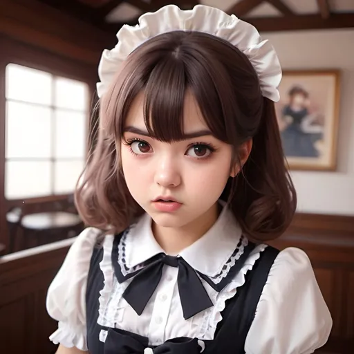 Prompt: Cute lolita is angry
semi-realistic art style