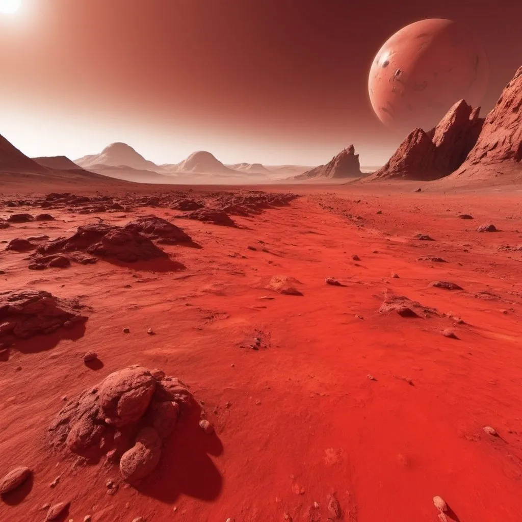 Prompt: Red Martian landscape