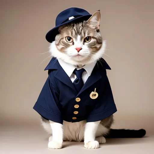 Prompt: cat with dectective outfit