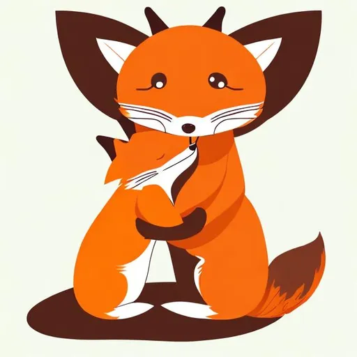 Prompt: a large fox is hugging a small fox. She is wearing an apron. The large fox has brown fur with long ears. The small fox is a baby fox
Mother fox love her baby no matter what
Mother fox is as gentle as a lamb

