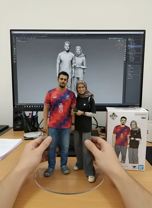 Prompt: OpenArt Prompt :
There are two hands lifting the statue while turning it left and right after putting it back down.