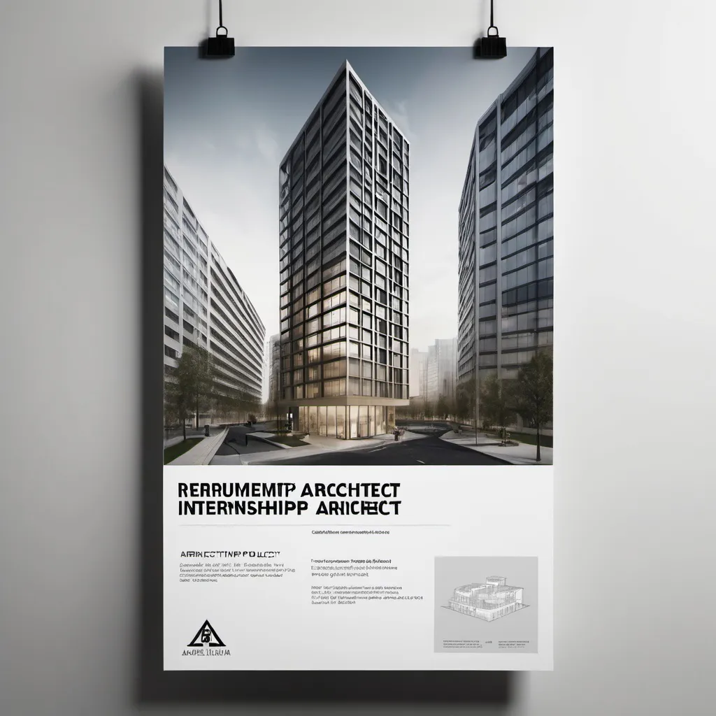 Prompt: i want to create a recruitment poster for my architect firm. This poster is looking for internship and permanent architect