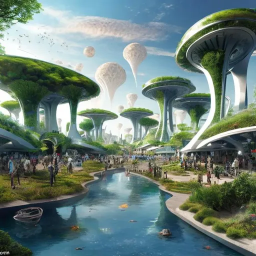 Prompt: Economic and Earth Regeneration at World Fair, futuristic eco-friendly architecture, diverse global cultures, sustainable technology, vibrant atmosphere, high quality, detailed, realistic, eco-friendly, futuristic, diverse cultures, sustainable, vibrant, immersive lighting