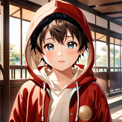 Prompt: A breathtaking masterpiece showcasing the best quality artistry, featuring the stunning portrayal of an elementary school boy with expressive round eyes and a perfect face. The young boy, characterized as a shota, captivates the viewer's attention with his adorable appearance. Dressed in a cozy hoodie, comfortable short shorts, and velcro shoes, he exudes an undeniable cuteness. The artwork beautifully captures the essence of his prepubescent charm, showcasing the innocence and joy of childhood. The attention to detail and craftsmanship in this piece make it an exceptional portrayal of a young, lovable child, leaving a lasting impression on all who behold it. 