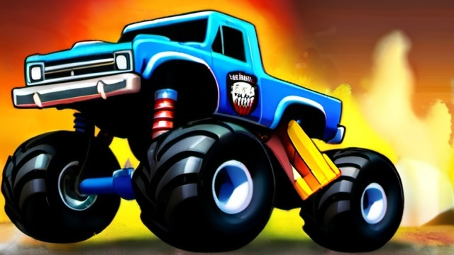 Prompt: MEGASTUNT Mayhem, Monster Truck Game, Android Screenshot, HD,