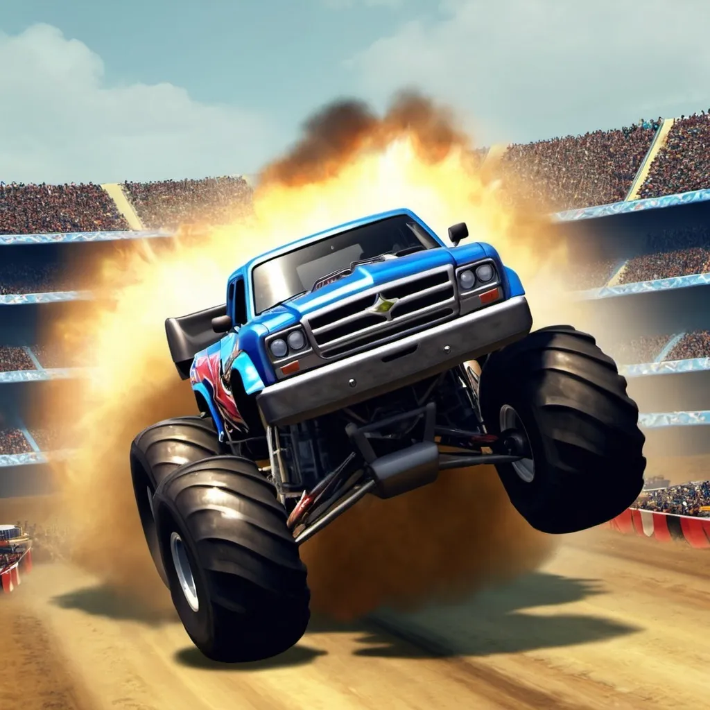 Prompt: MEGASTUNT Mayhem, Monster Truck  Game, iPhone Wallpaper, HD,