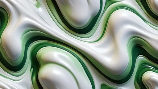Prompt: seamless tile-able displacement texture map. organic, white and green fluid, ethereal, abstract, unique, procedural, 