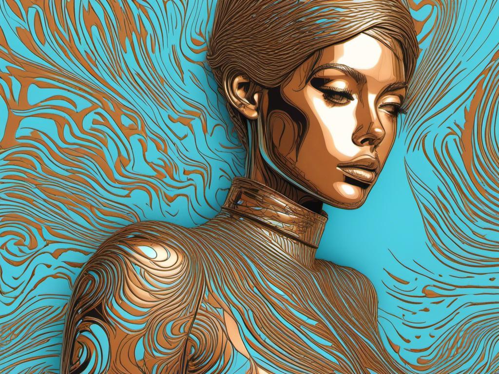 Prompt: doodle art 3D, in the style of pop art-inspired portraits, interference patterns, light sky-blue and bronze, realistic hyper-detail, engraved line-work, graphic novel <mymodel>