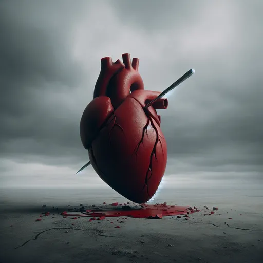 Prompt: Image without text for the following:
Were you born without a heart
Or did you lose it?
Was it broken?
Punctured by a stranger's hand