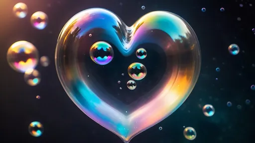 Prompt: 5 Idyllic cosmic heart soap bubbles, formless, transparent, ethereal, mystical, floating in space, generating positive energy, mysterious, alluring, extremely detailed features, award winning, bare, inside the bubbles are smaller bubbles that glow in different colors, perfect eyes, ultra sharp, medium format camera, dramatic lighting, depth of field, bokeh, soft color palette, color gradient, 85mm, incredibly detailed, Lightroom gallery, space nebula background