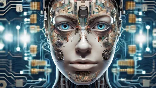 Prompt: Detailed representation of a human body, which consists exclusively of electronic components, only the detailed human eyes can be clearly seen, detailed female body, full body, focus from above on the face, background an iPhone board with its components, surreality, hyper-detailed, ultra-sharp octane representation, 3D illustration
