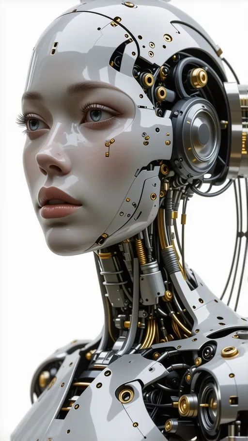 Prompt: (3D female mechanical body), intricate details, countless gears and springs, (metallic textures), intricate engineering, polished surfaces reflecting light, dynamic movement and energy, rich depth and shading, shadows adding dimension, captivating design, futuristic atmosphere, ultra-detailed, high quality, unreal engine rendering, innovative and imaginative creation.