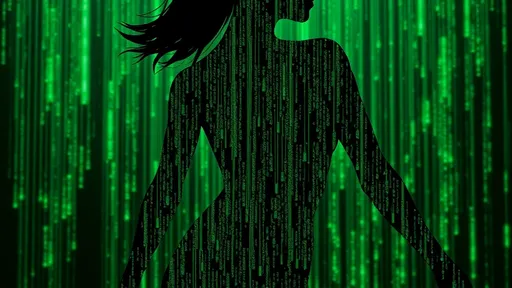 Prompt: (silhouette of a female body), filled with (matrix-like code), intricate synthesizer waves, electronic circuits interwoven, technology artistry, glowing green and black tones, futuristic aesthetic, high-tech vibe, (contest-winning design), digital surrealism, ultra-detailed, sharp contrasts, captivating composition, (visual energy), embodying the fusion of (human and technology).