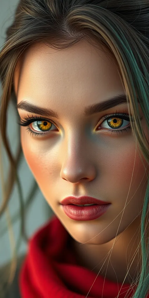 Prompt: Realistic, Detailed, Beautiful colorful women full body Portrait, modern, small golden needles in the Skin, detailed golden eyes, Intricately Structured, small golden needles, Surreality, Hyper Detailed, Ultra Sharp 3D Rendering, Focus Face, Top Shot