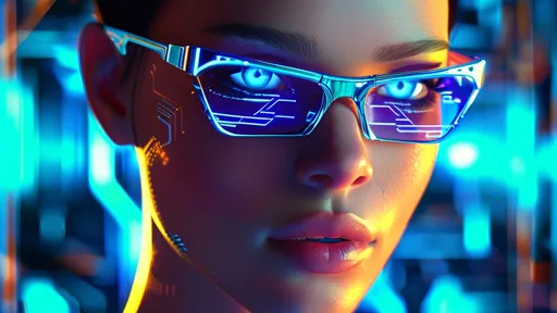 Prompt: (3D rendered woman’s face), bright blue eyes shining brightly, (metallic frames in the background), world of shiny chrome lines, realistic lifelike computer circuits intertwining, futuristic tech ambiance, vibrant details, high depth, ultra-detailed image quality, dynamic lighting, ethereal glow, modern, cinematic style.