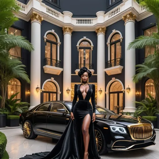 Prompt: Black anne living expensive life style

