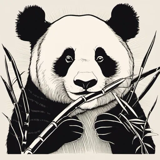 Prompt: <mymodel> Vector illustration of a panda eating bamboo, intricate detail, line art, highly detailed, artstation trending, professional, black and white, intricate linework, detailed bamboo, focused expression, high quality, trendy, trending, artistic, detailed fur, professional, artistic style, clean lines, minimalist, high contrast, intricate details, professional illustration, trending on artstation, top quality, highres, detailed line art, popular art, modern design