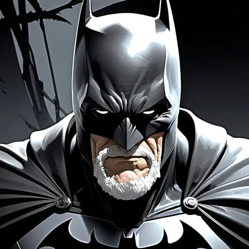 Prompt: elderly Batman with long white beard and receding hairline :: inside the Batcave :: Core :: Scarecrow :: Kaleidoscope :: Masterpiece :: black white brown :: Biological :: muted brush stroke :: by Ruan Jia, by Travis Charest, by Yoji Shinkawa :: elaborate :: intricate :: hyper detailed :: 8k resolution :: a masterpiece :: concept art :: dynamic lighting :: Splash screen art :: deep colors :: zoom out :: wide angle lens :: towering above the trees