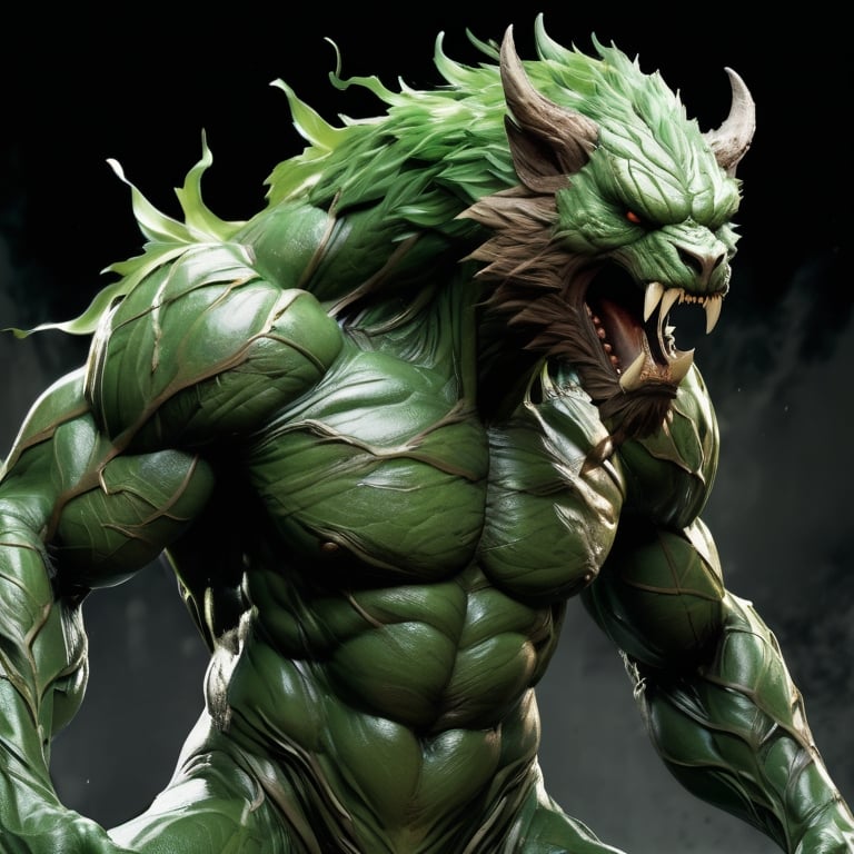 Prompt: small male angry furry serpentine monster with green fur :: forest background :: he is only covered by leaves and sticks :: he is looking directly at camera :: Core :: Lightning :: Scarecrow :: Kaleidoscope :: Masterpiece :: green brown green :: Biological :: muted brush stroke :: by Ruan Jia, by Travis Charest, by Yoji Shinkawa :: elaborate :: intricate :: hyper detailed :: 8k resolution :: a masterpiece :: concept art :: dynamic lighting :: Splash screen art :: deep colors