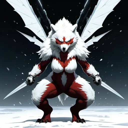 Prompt: tiny female angry furry flying reptile with white fur :: Arctic background :: she is only covered by snow and ice :: she is looking directly at camera :: Core :: Lightning :: Scarecrow :: Kaleidoscope :: Masterpiece :: white red white :: Biological :: muted brush stroke :: by Ruan Jia, by Travis Charest, by Yoji Shinkawa :: elaborate :: intricate :: hyper detailed :: 8k resolution :: a masterpiece :: concept art :: dynamic lighting :: Splash screen art :: deep colors :: zoom out :: wide angle lens