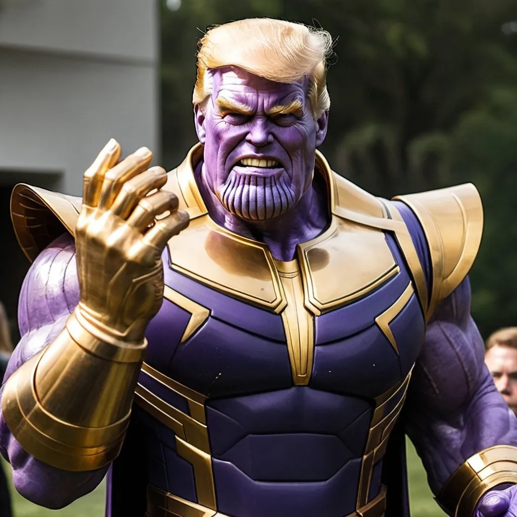 Prompt: donald trump pegs thanos