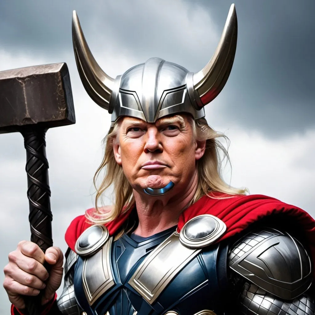 Prompt: donald trump as thor 
