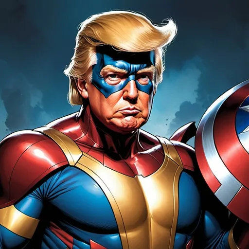 Prompt: donald trump as a marvel character

