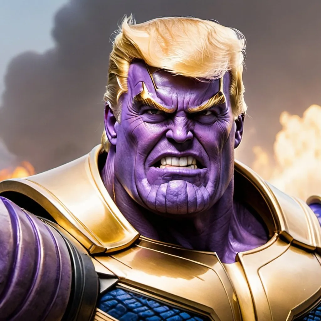 Prompt: donald trump pegs thanos