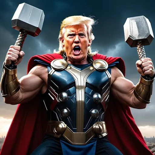 Prompt: donald trump as thor 
