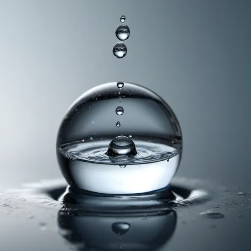 Prompt: A photorealistic image of a droplet of water, capturing every detail.