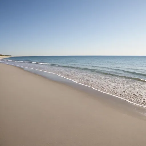 Prompt: Empty Beach, cloudless, horizontal