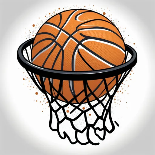 Prompt: Non-copyrighted basketball design for t-shirt with a white background