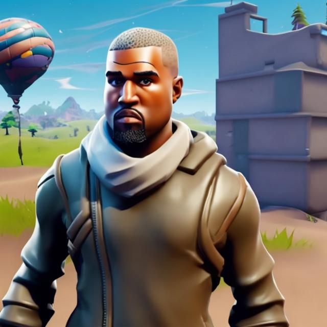 Prompt: fortnite skin style kanye north